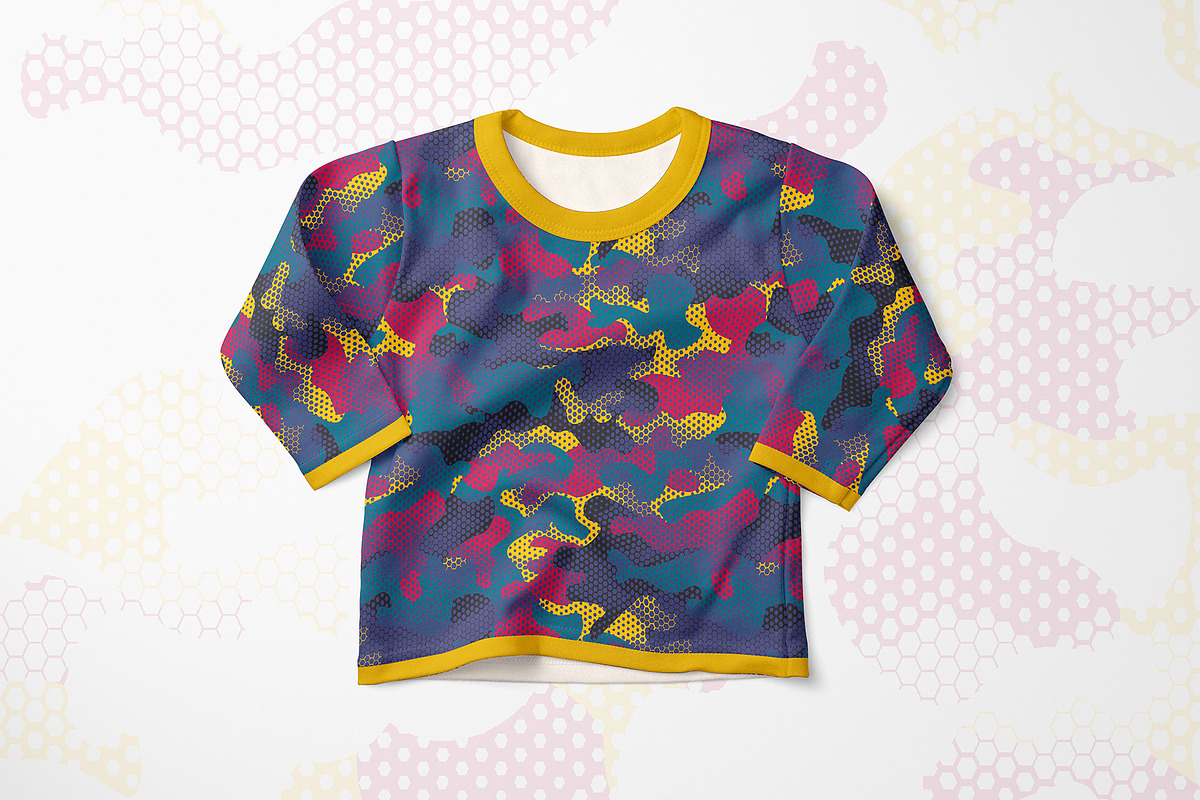 Colorful Hex Camo Pattern, a Pattern Graphic by StudioGlouna (Photo 4 of 4)