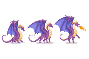 Cartoon fantasy dragon characters, an Animal Illustration by Yayasya