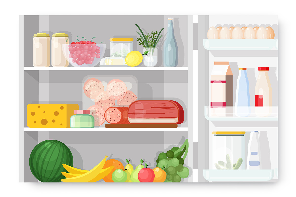 Fridge with food and empty, a Food Illustration by Good Studio (Photo 5 of 5)