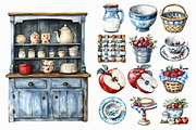Watercolor vintage kitchen clipart, an Illustration by Libby Wishes (Thumbnail 4 of 4)