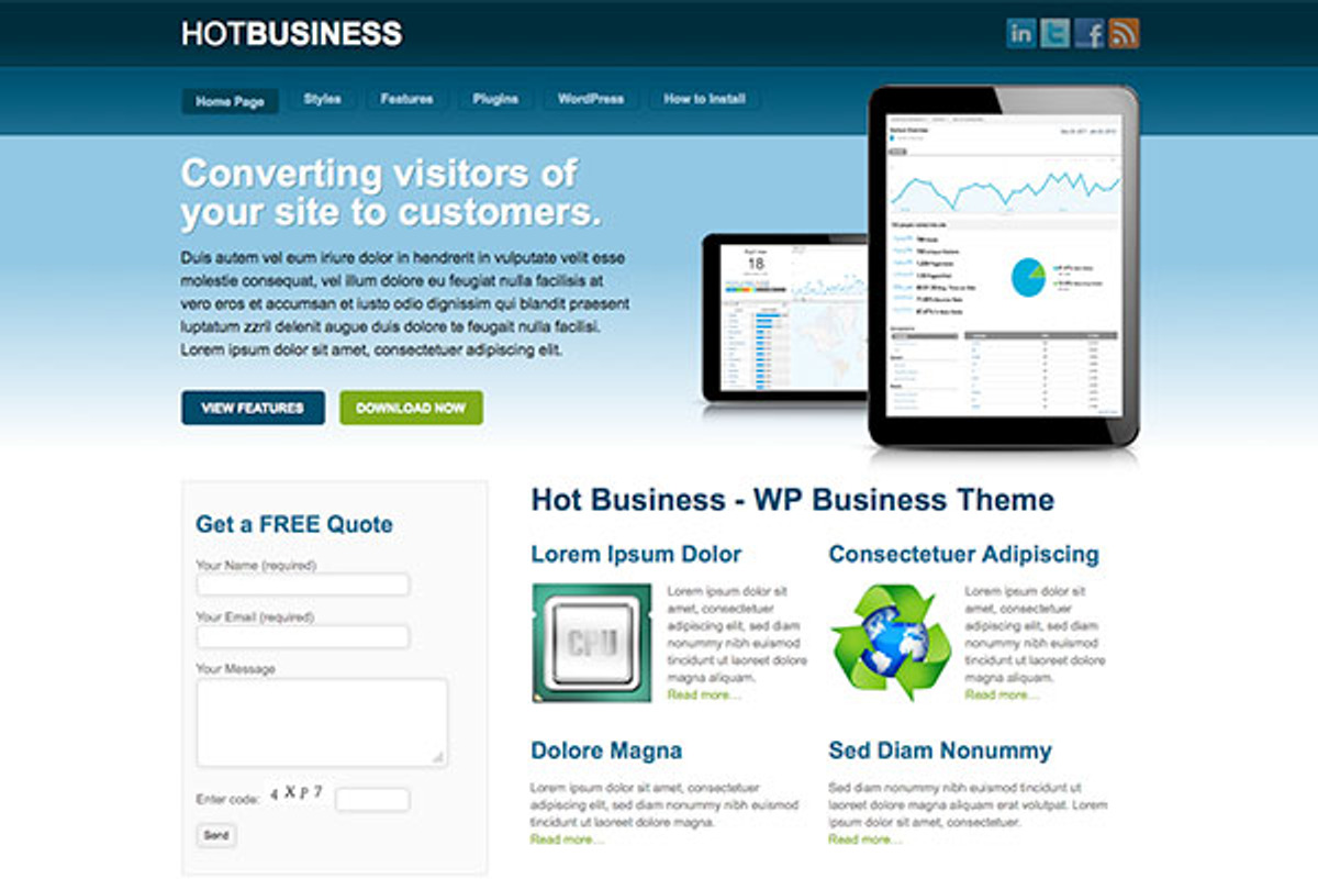 Hot Business, a WordPress Template by hot-themes (Photo 1 of 5)