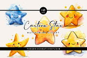 Cartoon Star PNG Clipart Set, an Object Illustration by Geniecreativestudio (Thumbnail 1 of 9)