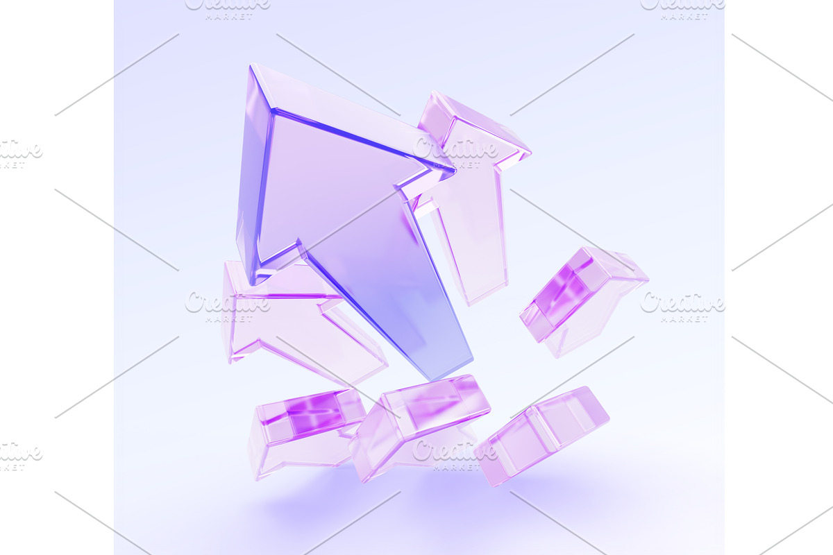 Abstract glass arrows 3D background, a Technology Illustration by Marozhkastudio
