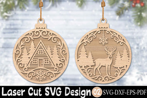 Christmas Ornament Laser Cut File, an Object Graphic by Rose Art