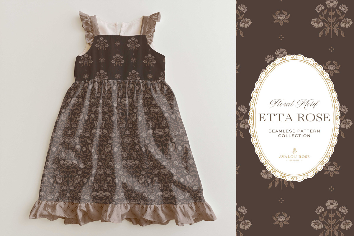 Vintage Brown Floral Print Patterns, a Pattern Graphic by Eclectic Anthology (Photo 12 of 14)
