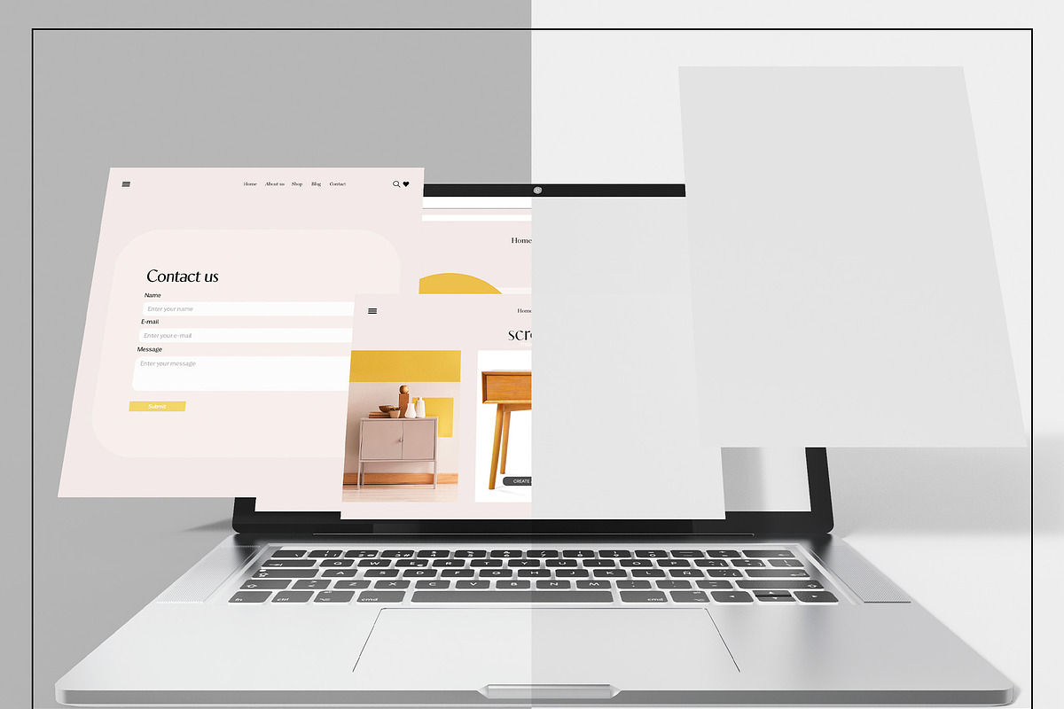 Laptop & Phone Screen Mockup Bundle, a Mac Mockup by Mego-studio (Photo 8 of 11)