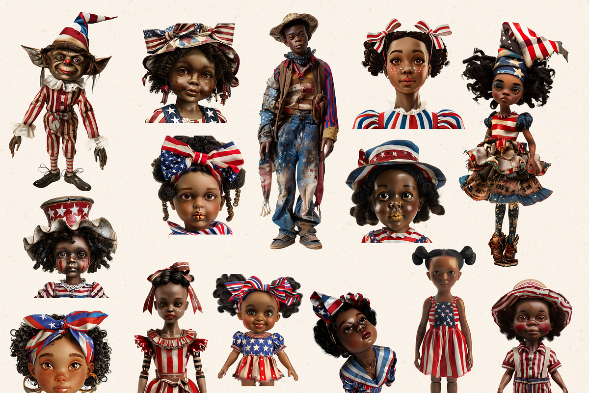 4TH OF JULY DOLLS CLIPART PACK, a Person Illustration by Daring Digies (Photo 2 of 9)