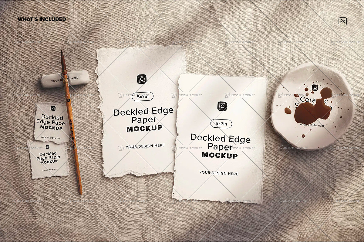 Rustic Watercolor Paper and Paint, a Product Mockup by Custom Scene (Photo 10 of 10)