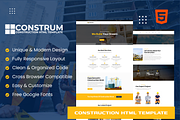Construm- Construction  Website, a HTML Template by THESOFTKING (Thumbnail 1 of 3)
