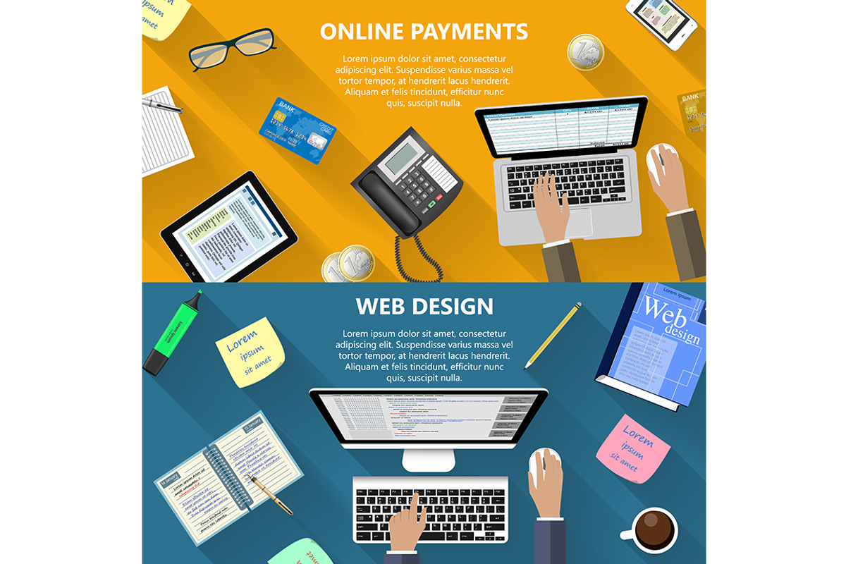 Modern flat design concepts, a Templates & Theme by L_amica