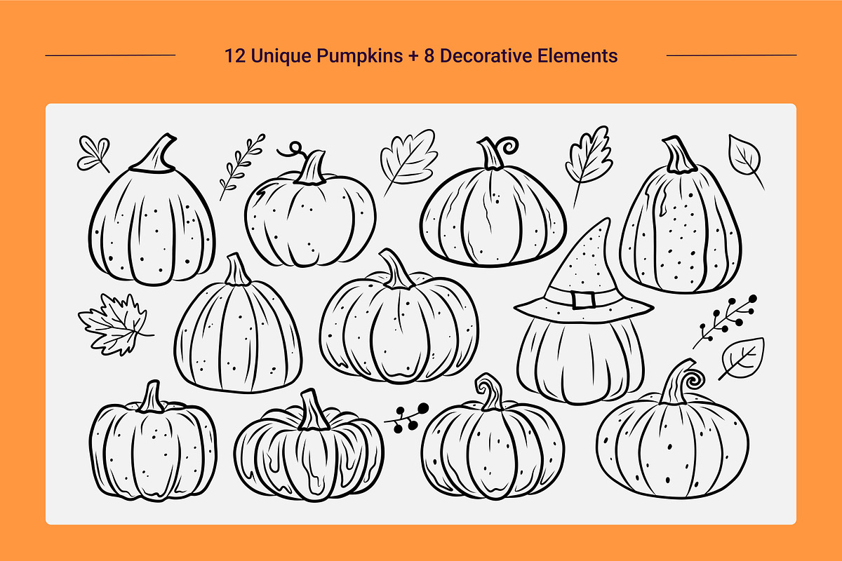 Autumn Pumpkins & Fall Elements, a Pattern Graphic by AnnMsl Lab (Photo 2 of 5)