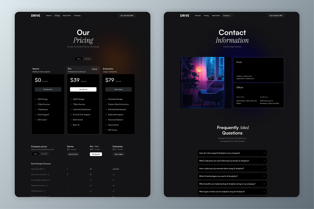 Drive — Ai & SaaS Framer Template, a Landing Page Template by Slava Burian (Photo 2 of 4)