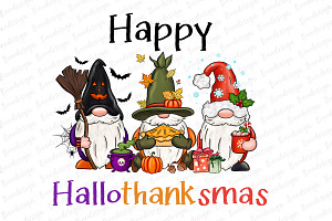 Happy Hallothanksmas Gnomies PNG