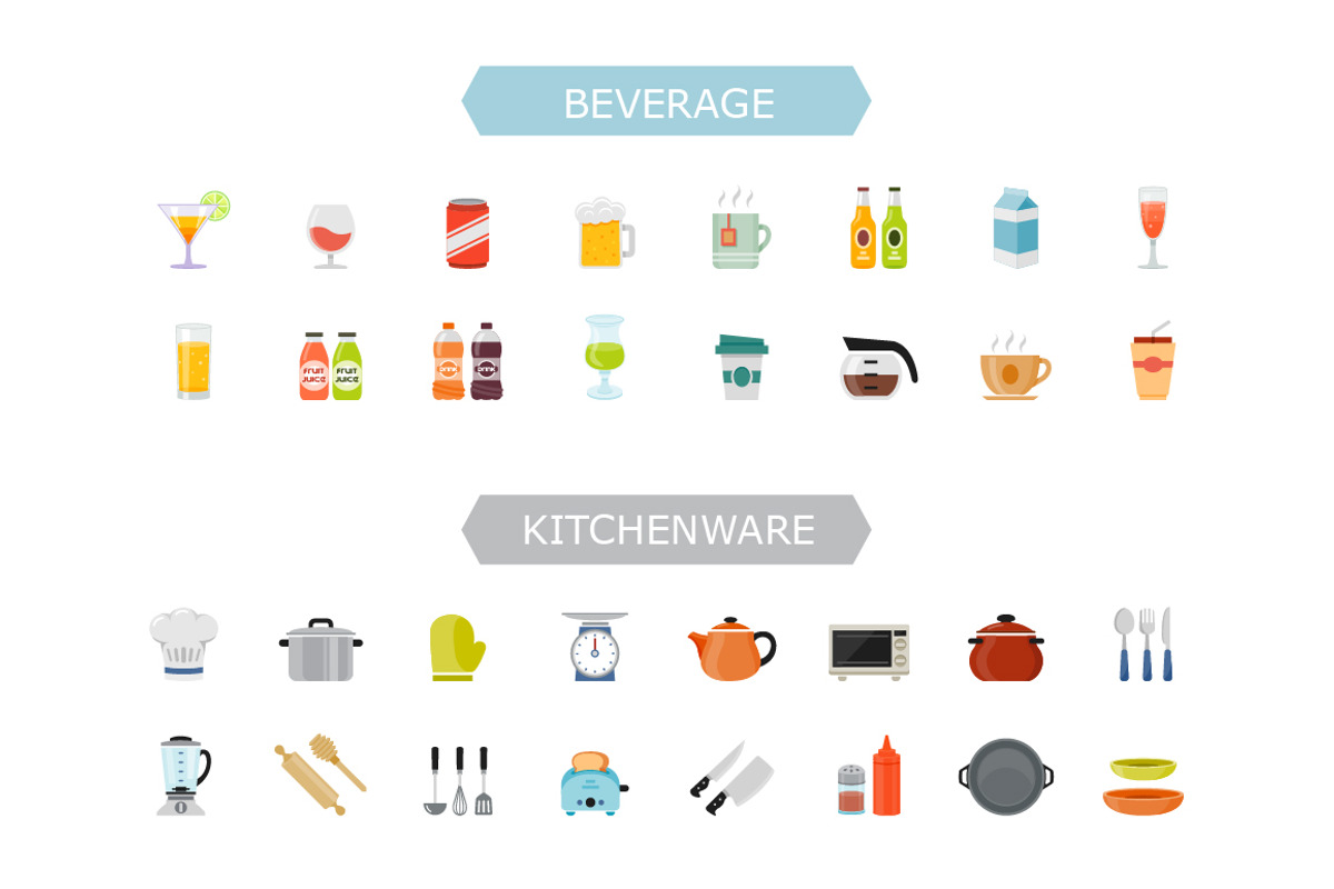 96 Food & Beverage Color Icon preview 4