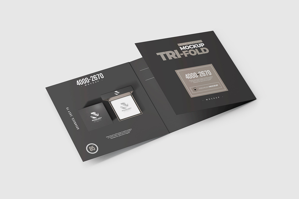 Tri-Fold Square Brochure Mock-up 3, a Print Template by Nevada63 (Photo 1 of 3)