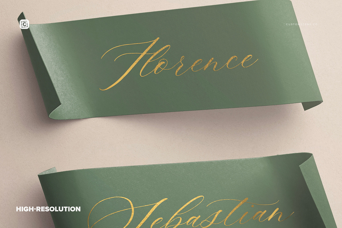 Curled Place Card Mockup, a Mockup by Custom Scene (Photo 3 of 9)