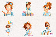 Whimsical Birthday Girl PNG Clipart, a Seasonal Illustration by CreationArt (Thumbnail 4 of 7)