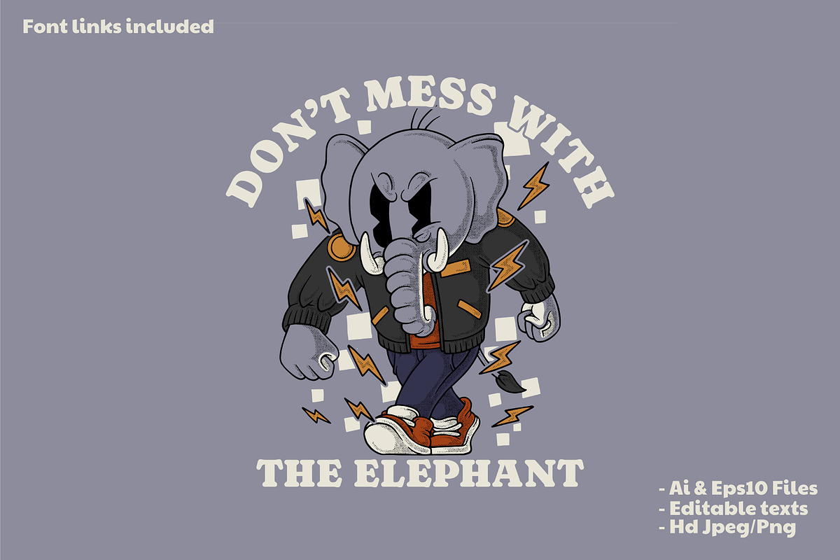elephant wearing varsity jacket, a Branding & Logo Template by Judsart (Photo 1 of 3)