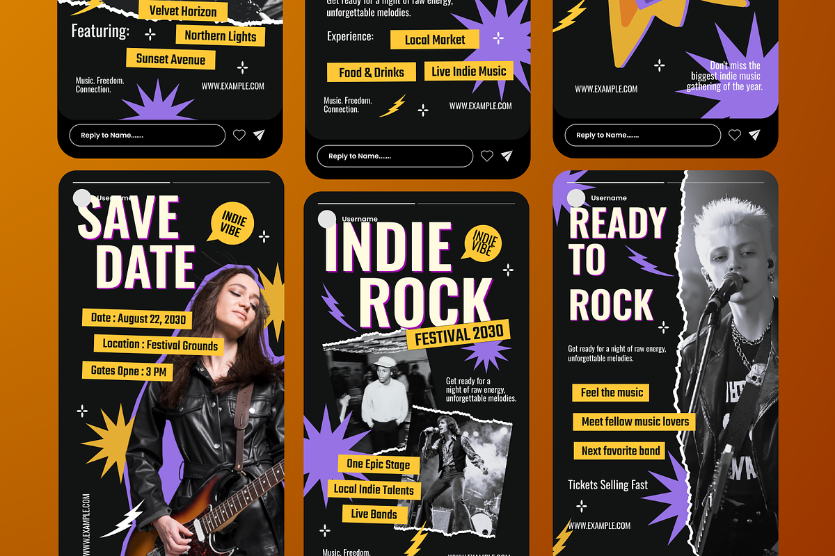 Indie Rock Festival Instagram Story, a Social Media Template by Annora Studio (Photo 6 of 6)