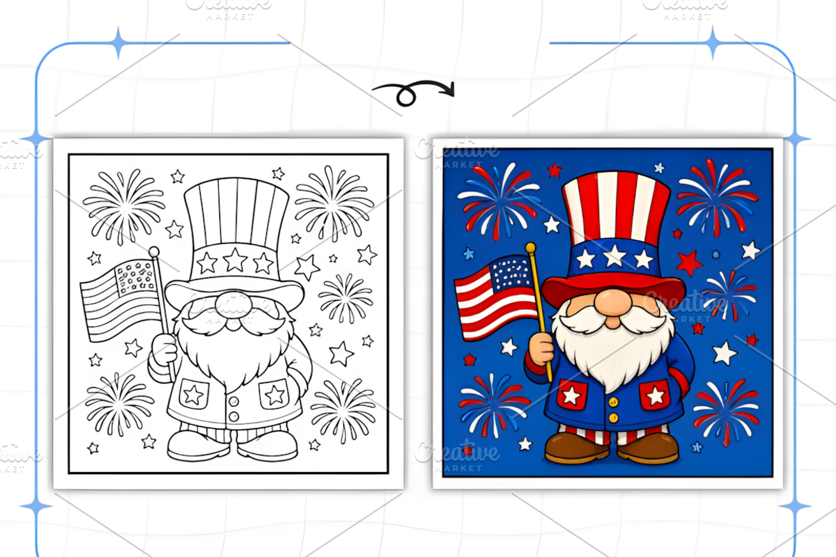 Bold and Easy 4th of July Coloring, a Seasonal Illustration by Coco Bloom (Photo 6 of 8)