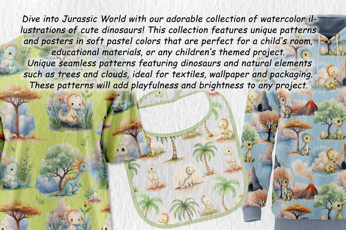 Dinosaurs Watercolor Collection, an Animal Illustration by AG Mockups (Photo 8 of 9)