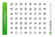 American Football  Line Icons Set, an Outline Icon by Voysla's Shop (Thumbnail 2 of 4)