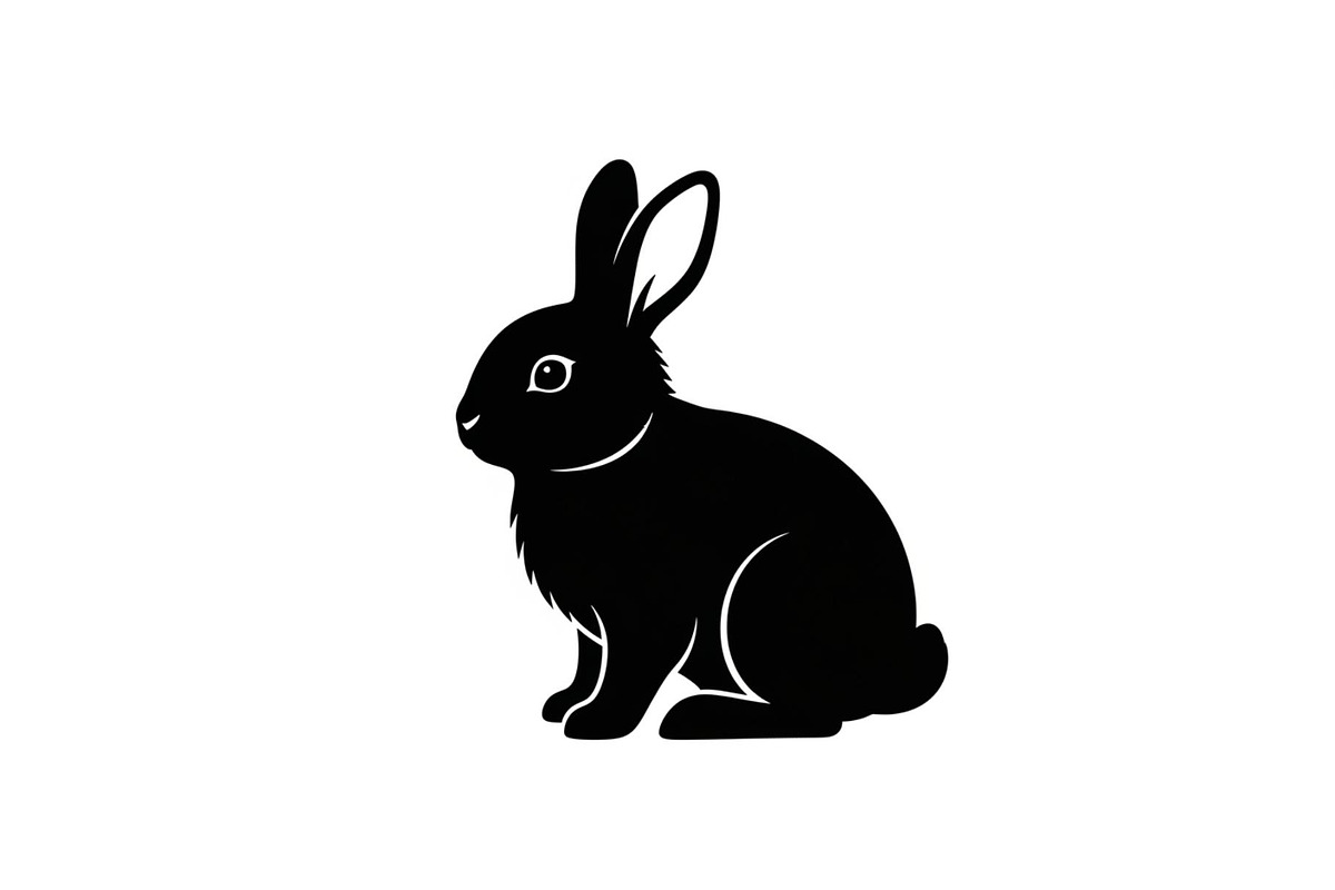 Cute Rabbit Silhouette Vector Bundle, an Illustration by yasushie (Photo 7 of 51)
