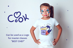 Funny Penguins Clipart. Cook Logo