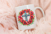 Poppy & Cross Faux Stained Glass, an Illustration by RobertsArt (Thumbnail 5 of 7)
