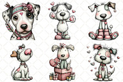 Quirky Valentine Dog Clipart, an Illustration by Black Bird Studio (Thumbnail 2 of 6)