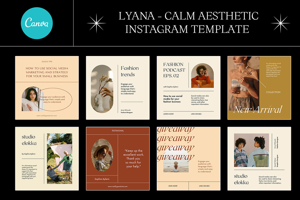 LYANA - Calm Aesthetic IG CANVA, a Social Media Template by Elokka Std. (Photo 3 of 9)