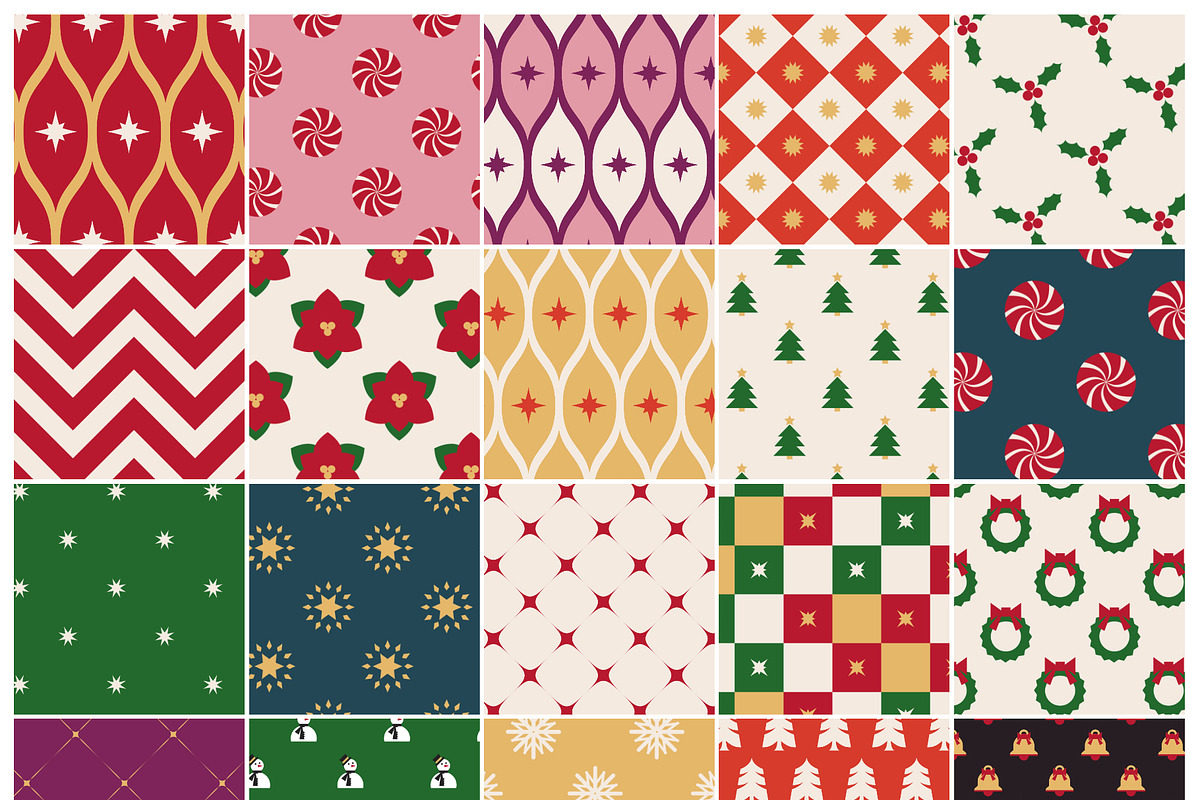 Geometric Holiday Christmas Patterns, a Pattern Graphic by Sonulkaster (Photo 2 of 13)