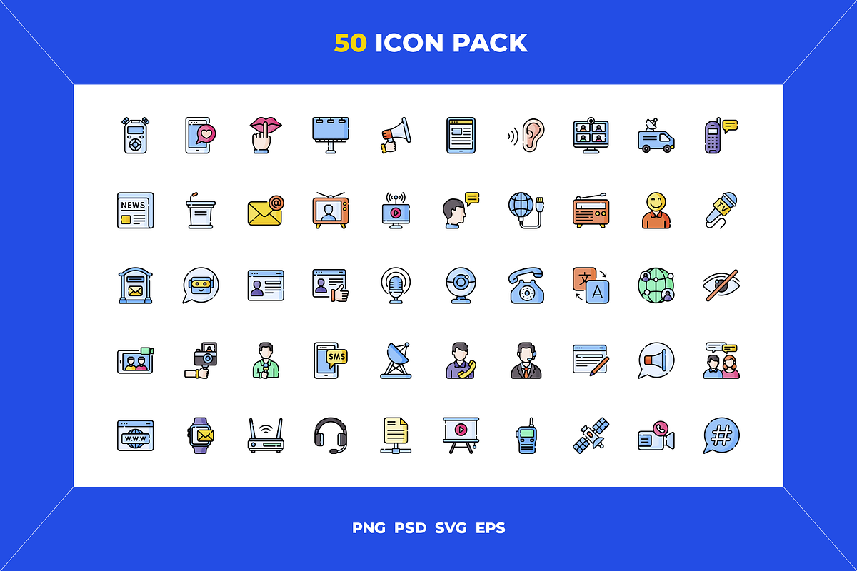 Communications icons, an Outline Icon by Wencory (Photo 1 of 2)