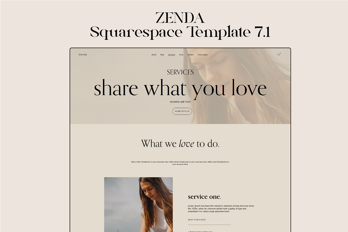 Squarespace 7.1 Template: Zenda ⓪, a Squarespace Template by dunagency (Photo 5 of 11)