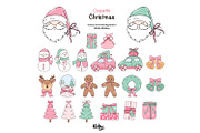 Coquette Pink Christmas Clipart, a Seasonal Illustration by KisbyArt (Thumbnail 4 of 10)
