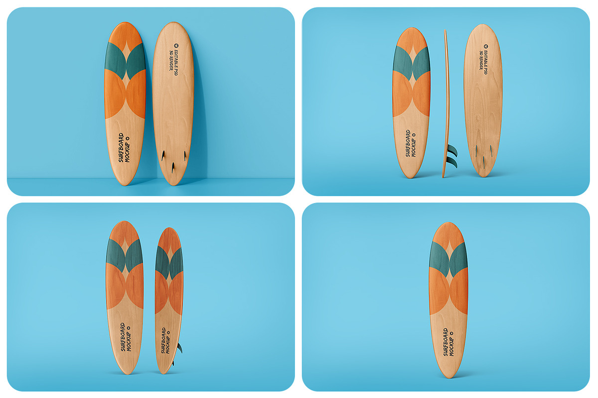 Wooden Surfboard Mockup, a Product Mockup by RamStudio2 (Photo 2 of 16)