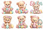 Whimsical Easter Teddy Bear Clipart, an Illustration by Black Bird Studio (Thumbnail 4 of 5)