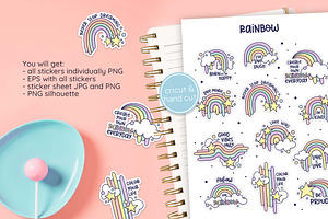 Rainbow & Quotes 12 PNG Sticker