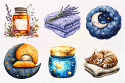 Watercolor Evening Routine Clipart, an Illustration by Dream Creation (Thumbnail 4 of 7)