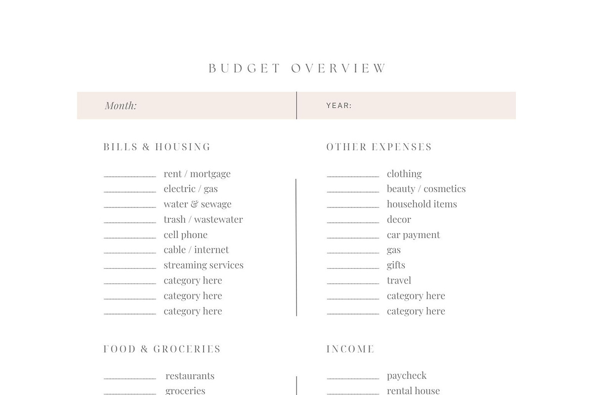 4 Page Budget Planner Template, a Marketing Template by roselindoco (Photo 3 of 3)