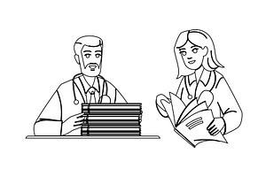 hospital medical documentation, a Healthcare Illustration by pikepicture