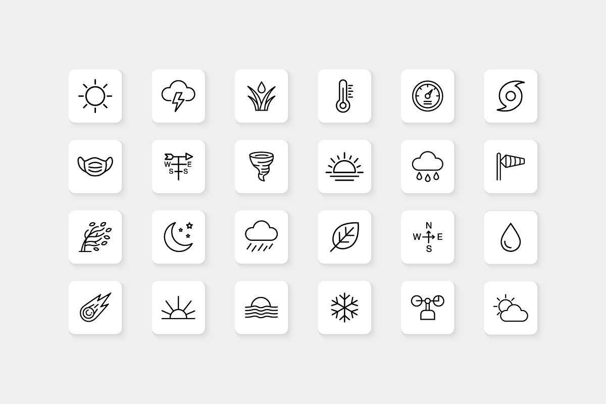 Weather Icon Set, an Outline Icon by VectStock (Photo 1 of 2)