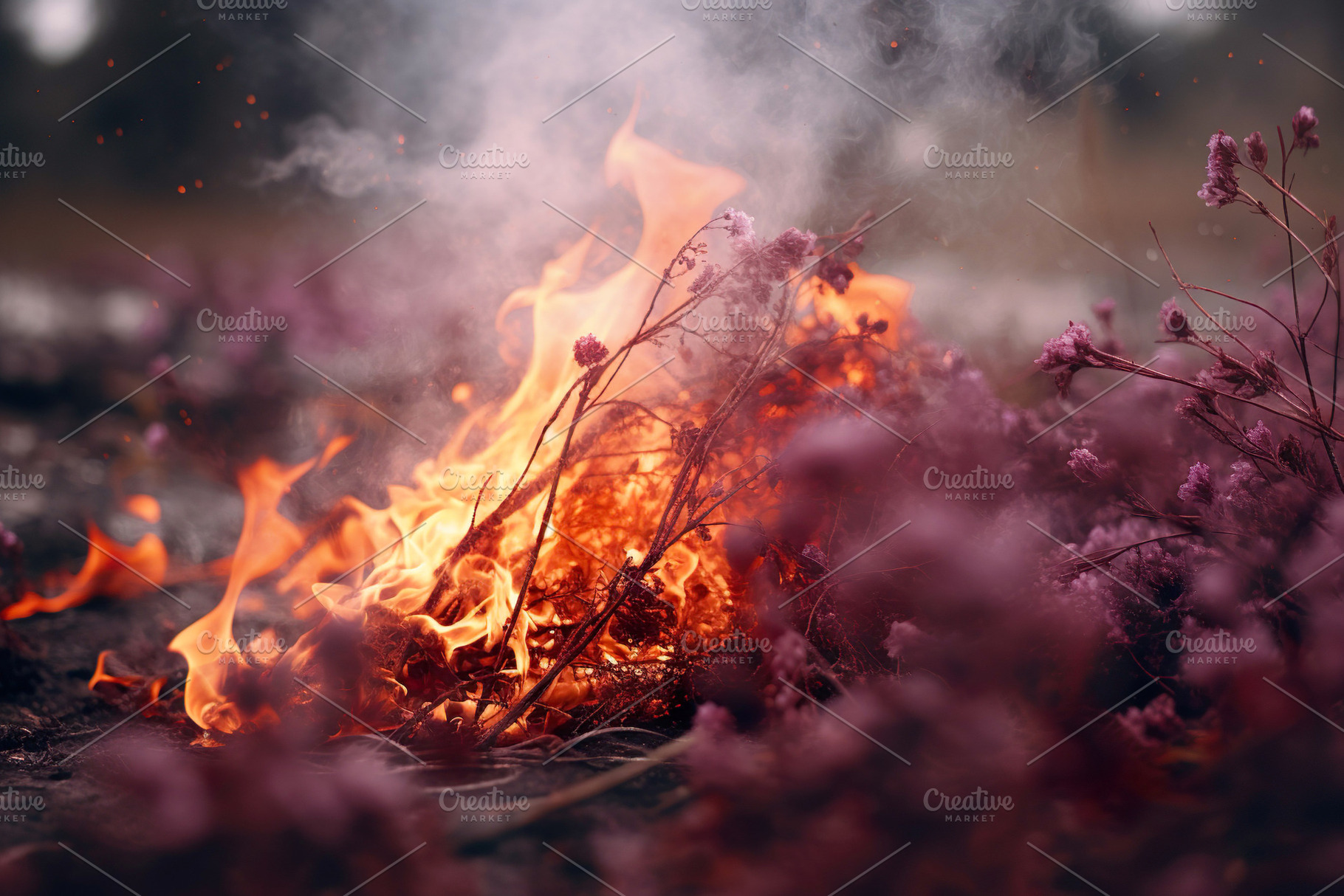 Pagan Practice and Fire Magic in the Mystical Autumn Woods, an Arts & Entertainment Photo by Iconogenic