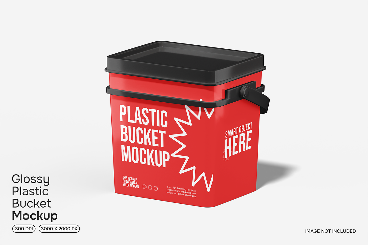 Plastic Bucket Mockup, a Cups & Container Mockup by Permadi Creative