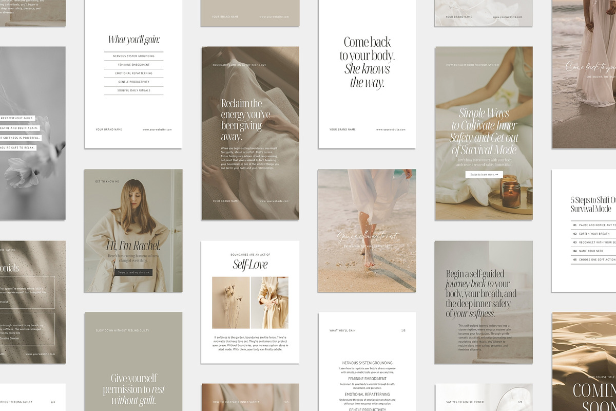 Neutral Social Media Canva Templates, a Social Media Template by DESIGN BY nube (Photo 1 of 10)