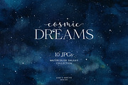 Cosmic Dreams Watercolor Galaxy Set, a Background Graphic by Nebula Finch (Thumbnail 1 of 5)