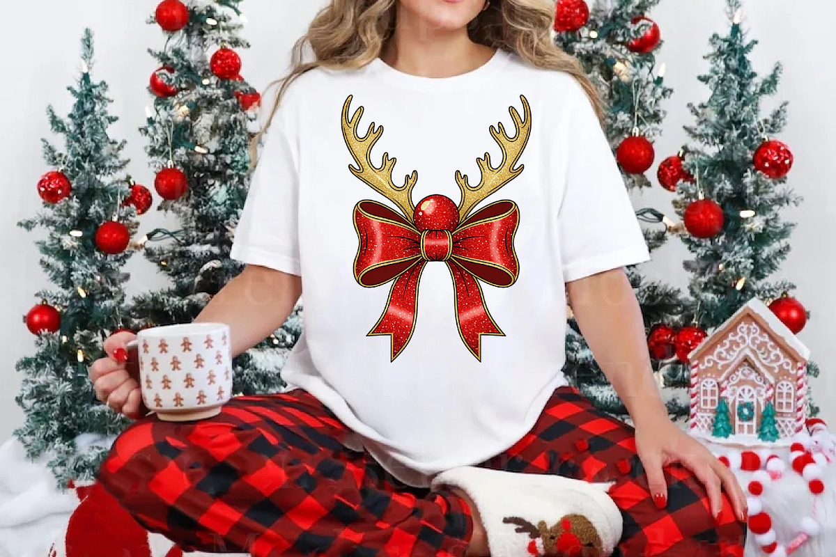 Christmas Reindeer Coquette Bow Png, an Illustration by Libby Wishes (Photo 6 of 6)