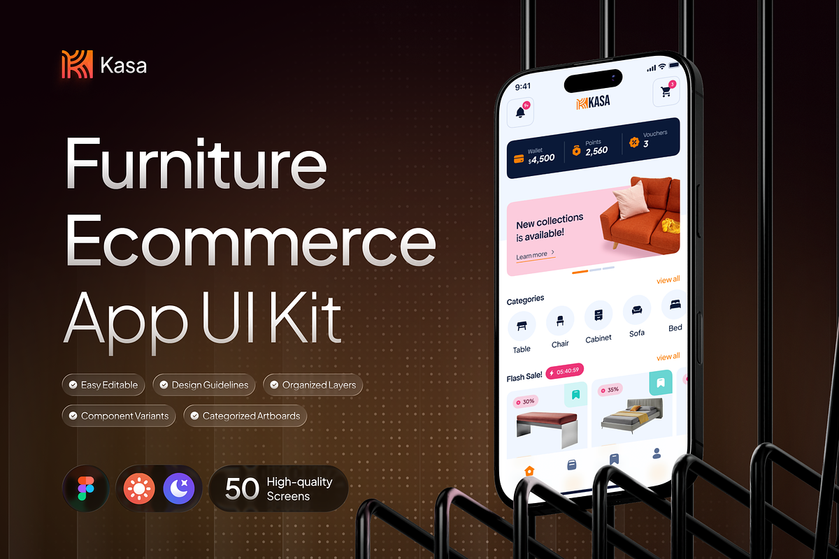Kasa - Furniture Ecommerce UI Kit, an UI Kit Template by Rafiq | YDN (Photo 1 of 6)