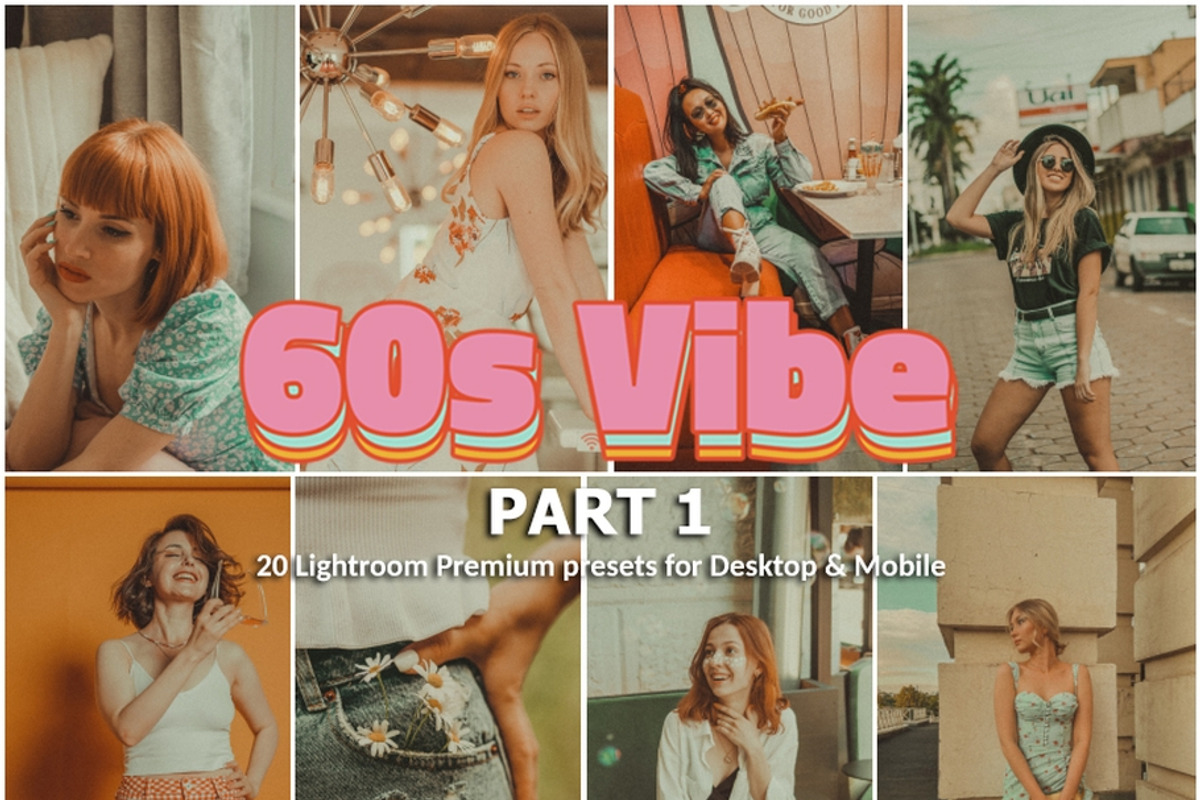 20 Lightroom Presets 60s Vibe part 1, a Preset Add-On by PerfectStudioPresets (Photo 1 of 10)