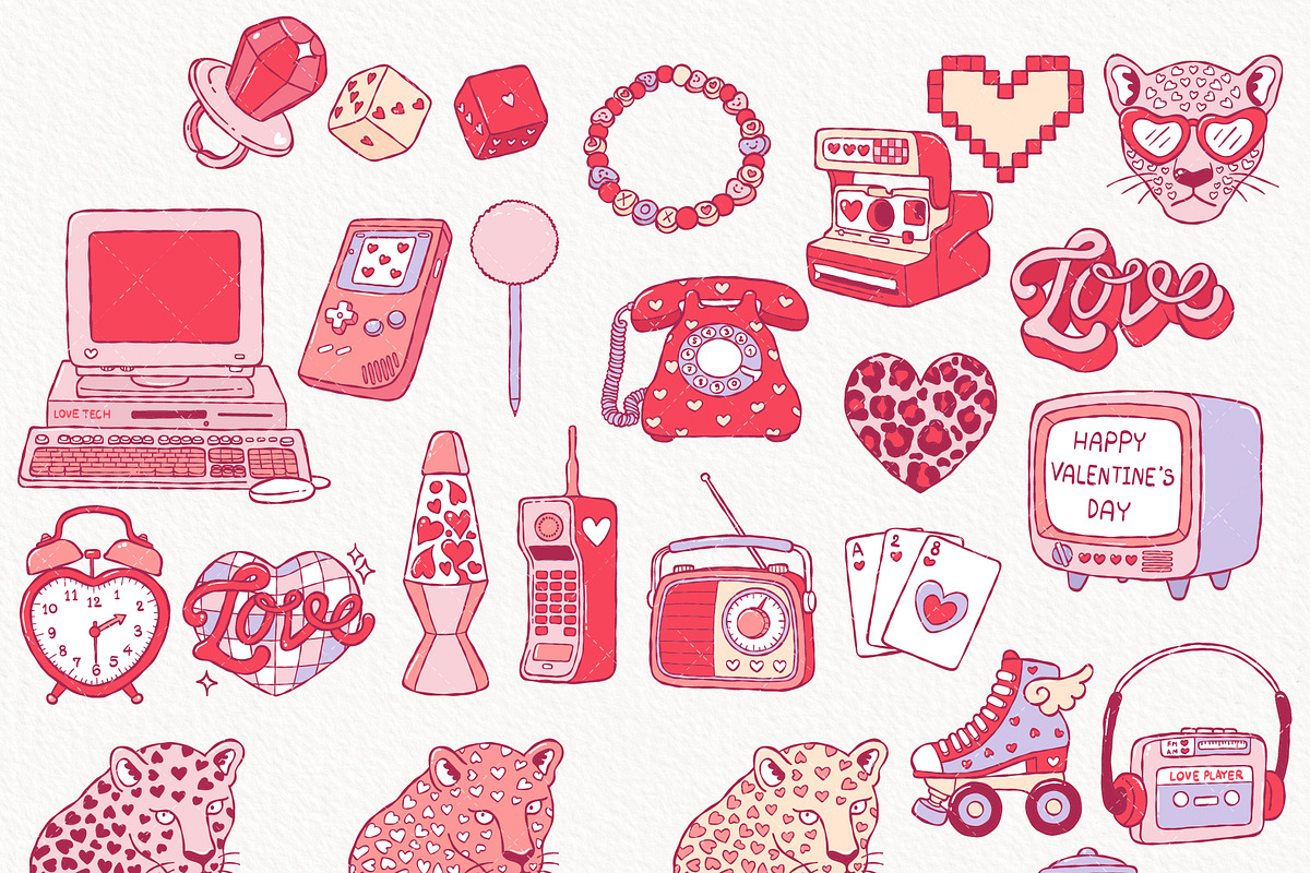 90s Valentine Clipart Bundle, a Seasonal Illustration by TitaLivingArt (Photo 3 of 10)